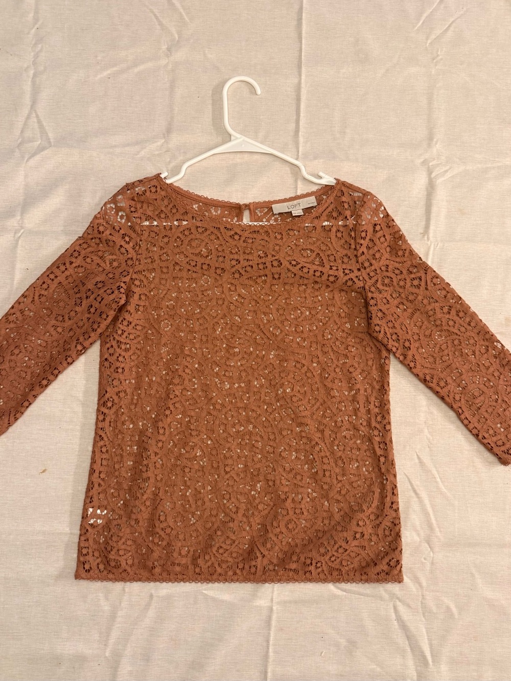 LOFT Women's Lace Long Sleeve Top